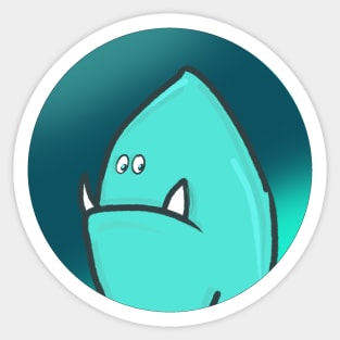 funny monster with big teeth Sticker